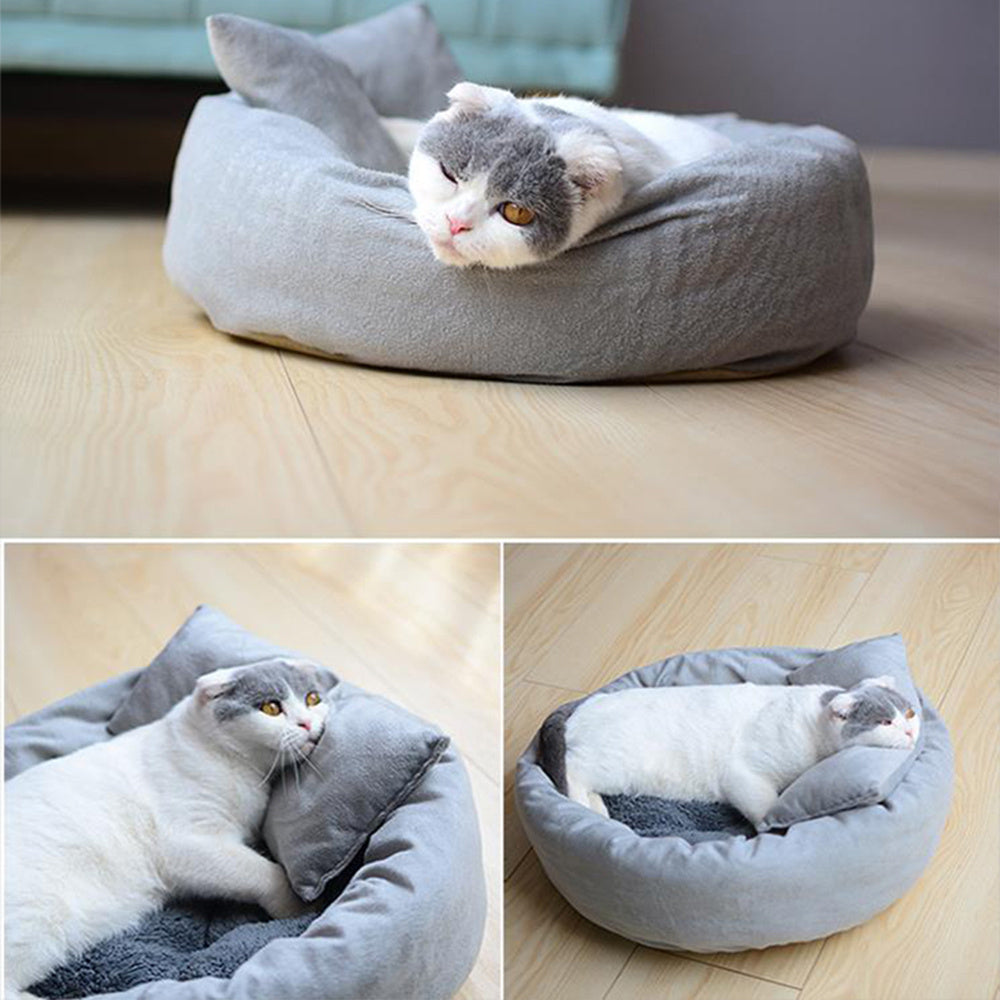 Round Short Plush Pet Bed