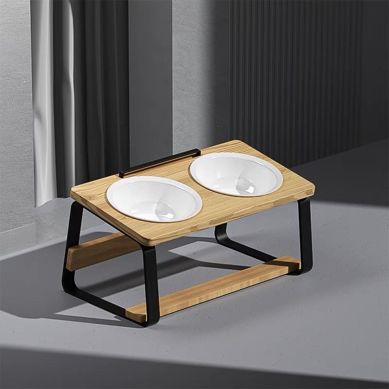 Ceramic Double Pet Water Feeding Bowl