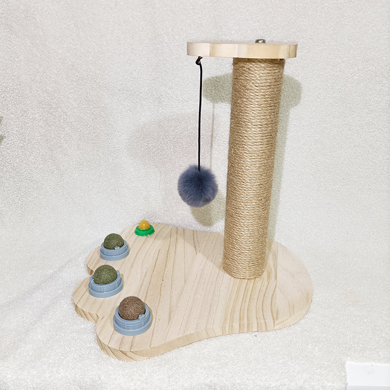 Solid Wood Turntable Bite-resistant Funny Cat Stick Toy