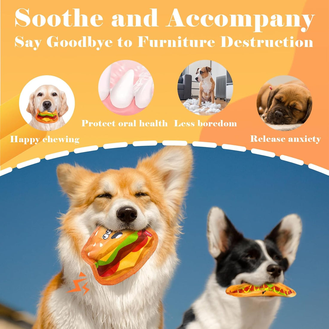 Crinkle Squeaky Dog Toy