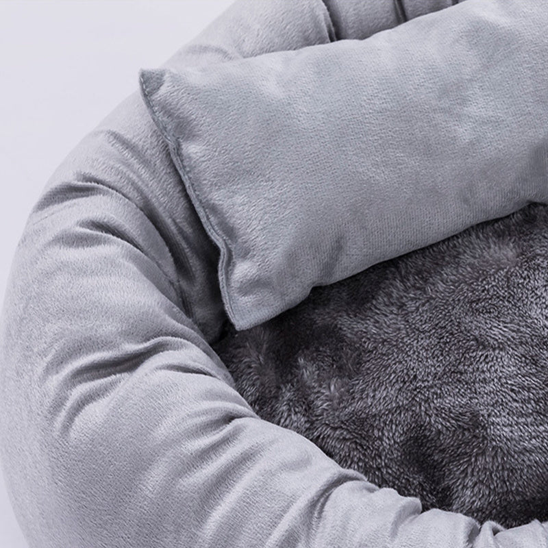 Round Short Plush Pet Bed