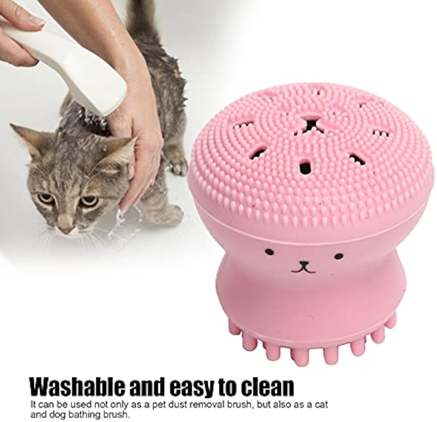 Pet Rubber Soft Foaming Bath Brush