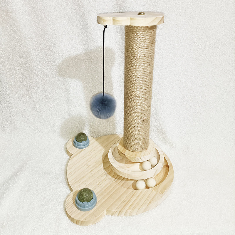 Solid Wood Turntable Bite-resistant Funny Cat Stick Toy