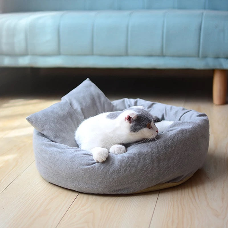 Round Short Plush Pet Bed