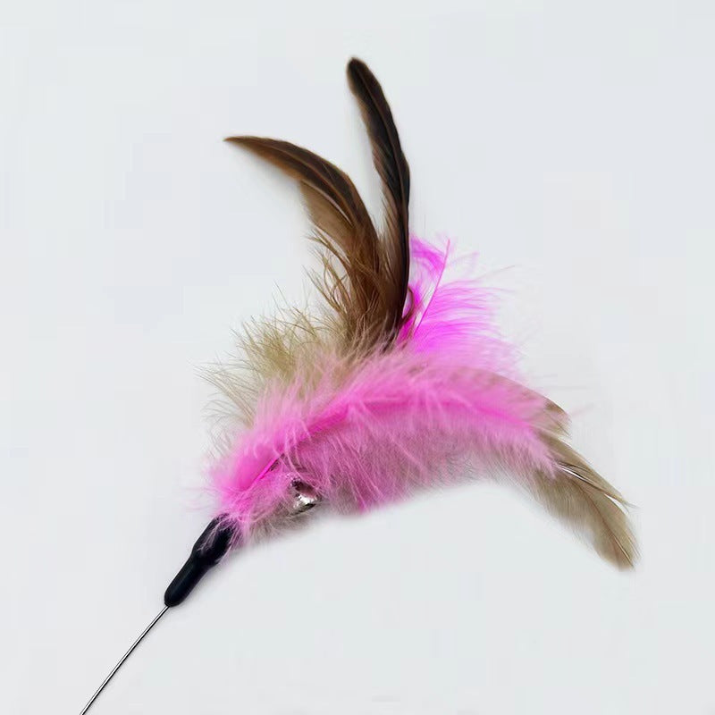 Cat Teasing Wand Adjustable Feather Collar Toys