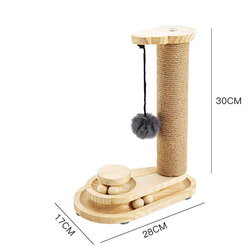Solid Wood Turntable Bite-resistant Funny Cat Stick Toy